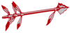 Dark Red Gray Spear Cut Image